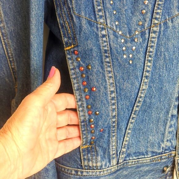 Freego Vintage Western Oversized Jacket with Studs and Rhinestones M - Picture 4 of 9